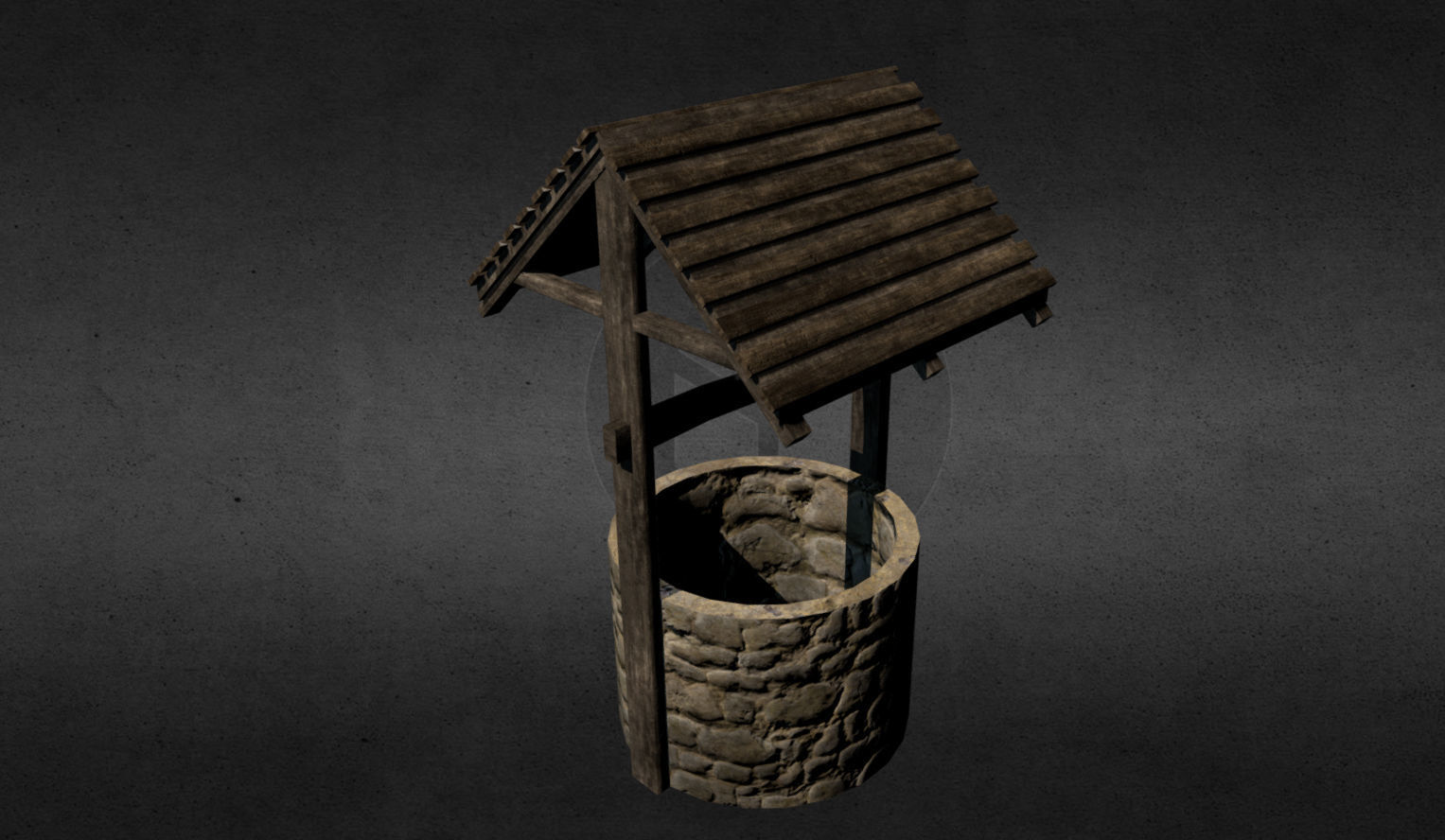 Medieval well Free low-poly 3D model_2