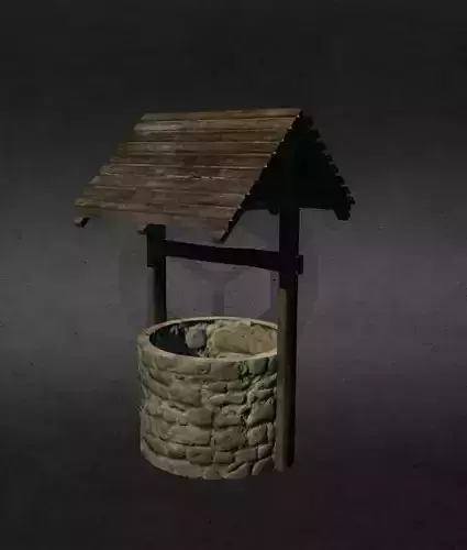 Medieval well Free low-poly 3D model