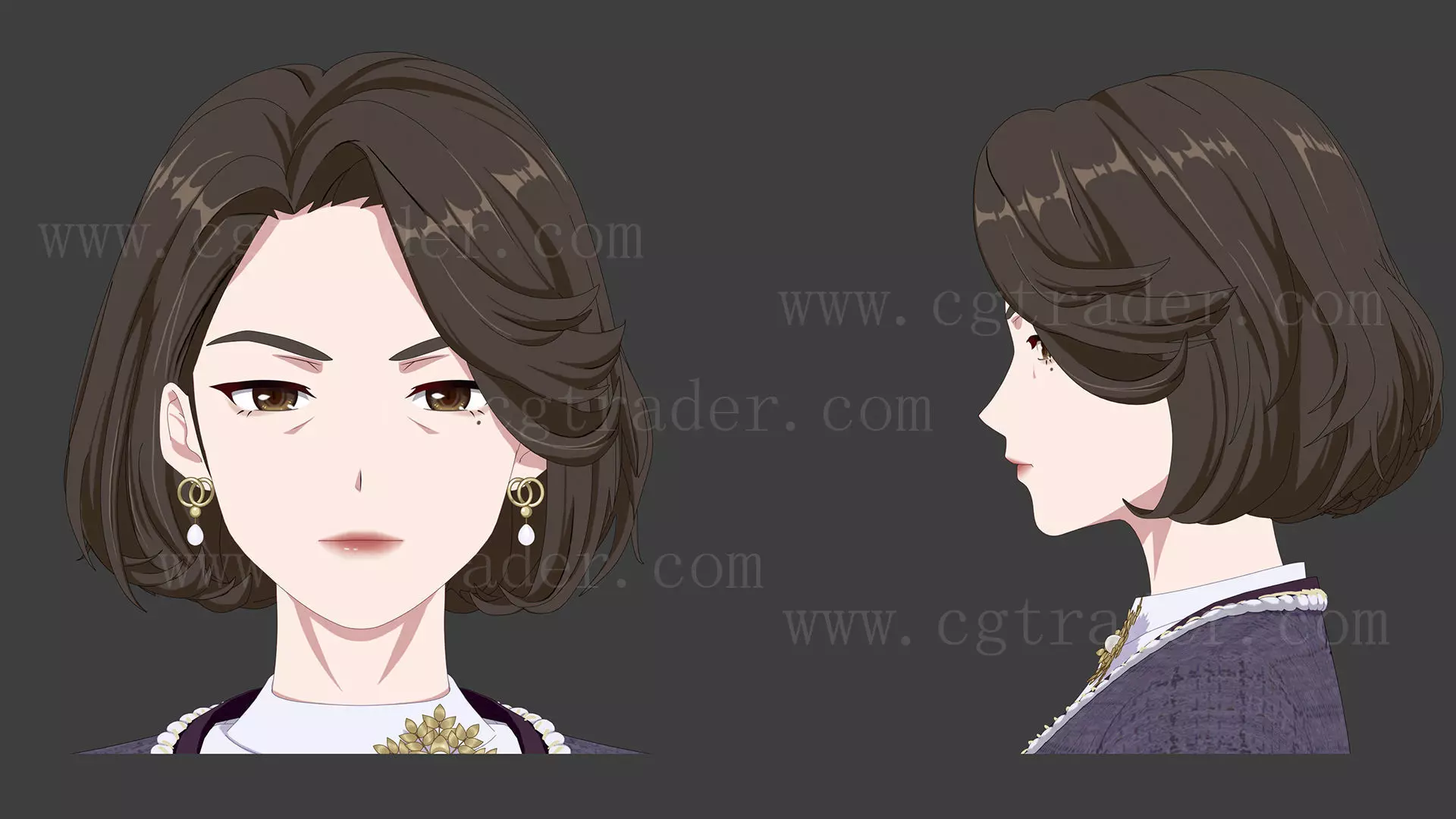 cartoon woman 3D model