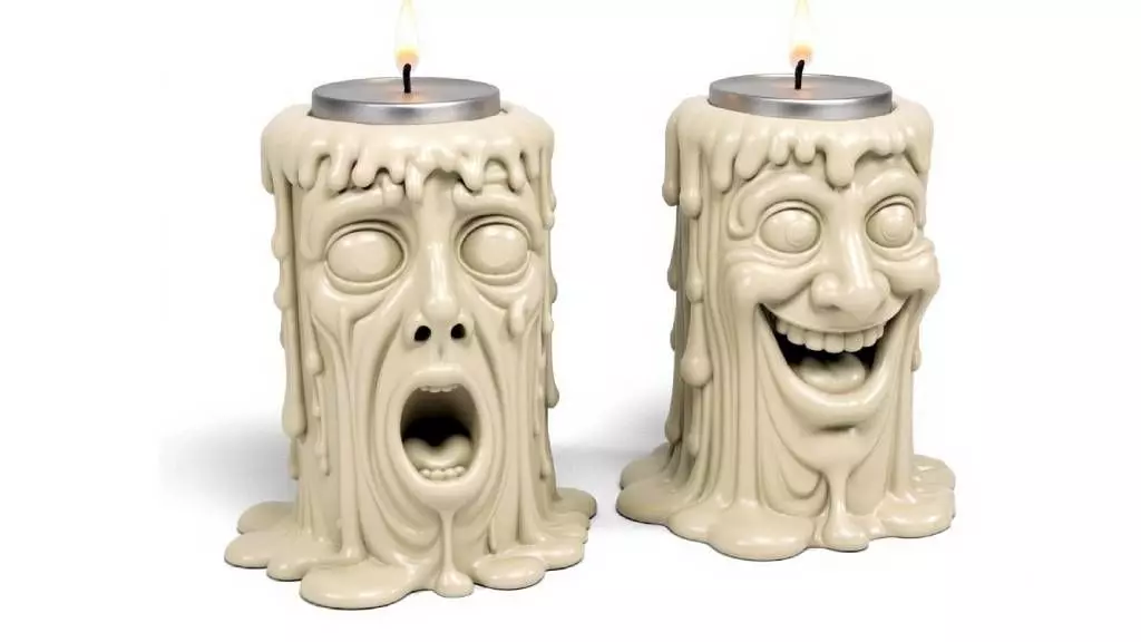 Candles with face 3D print model