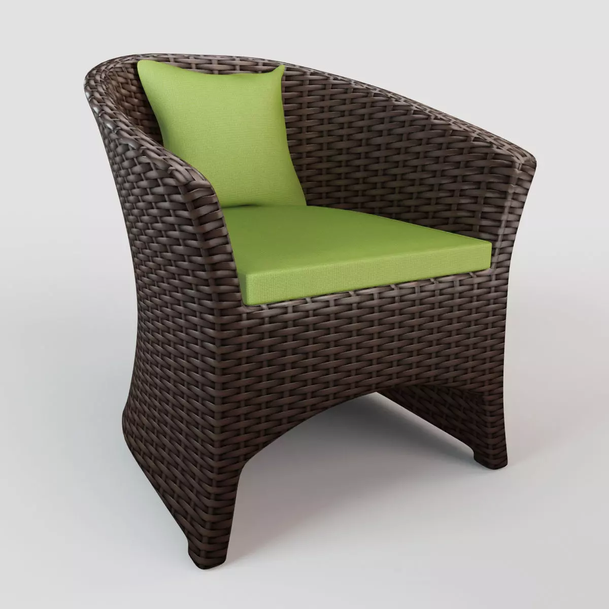 Rattan chair S02 Low-poly 3D model