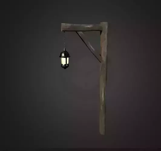 Medieval street light 2 Low-poly 3D model