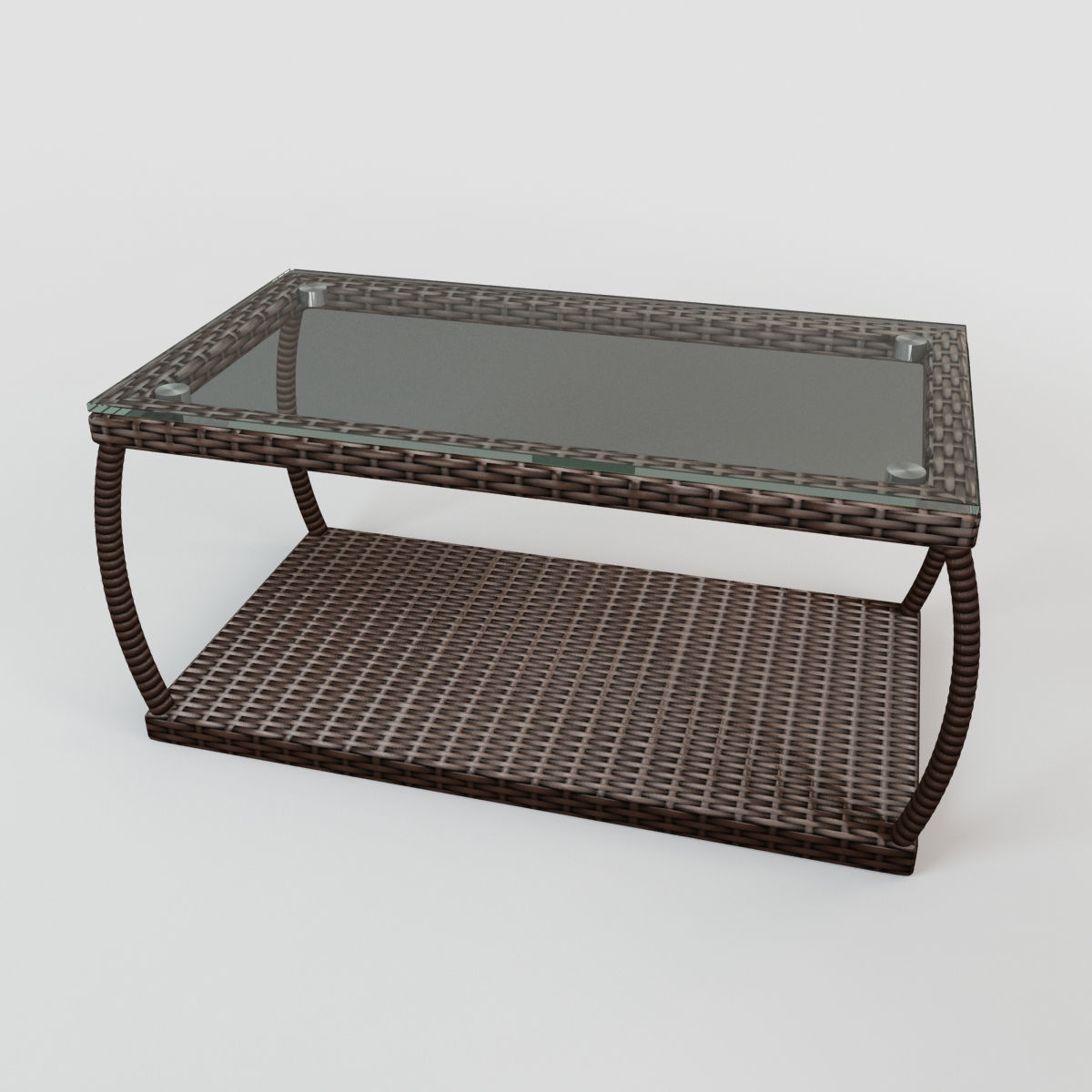 Rattan table S02 Low-poly 3D model_1