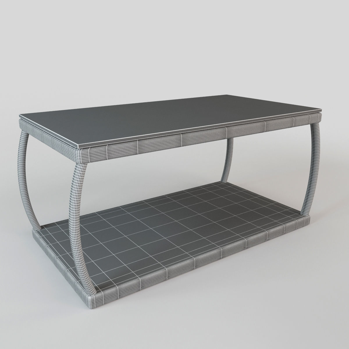Rattan table S02 Low-poly 3D model_3