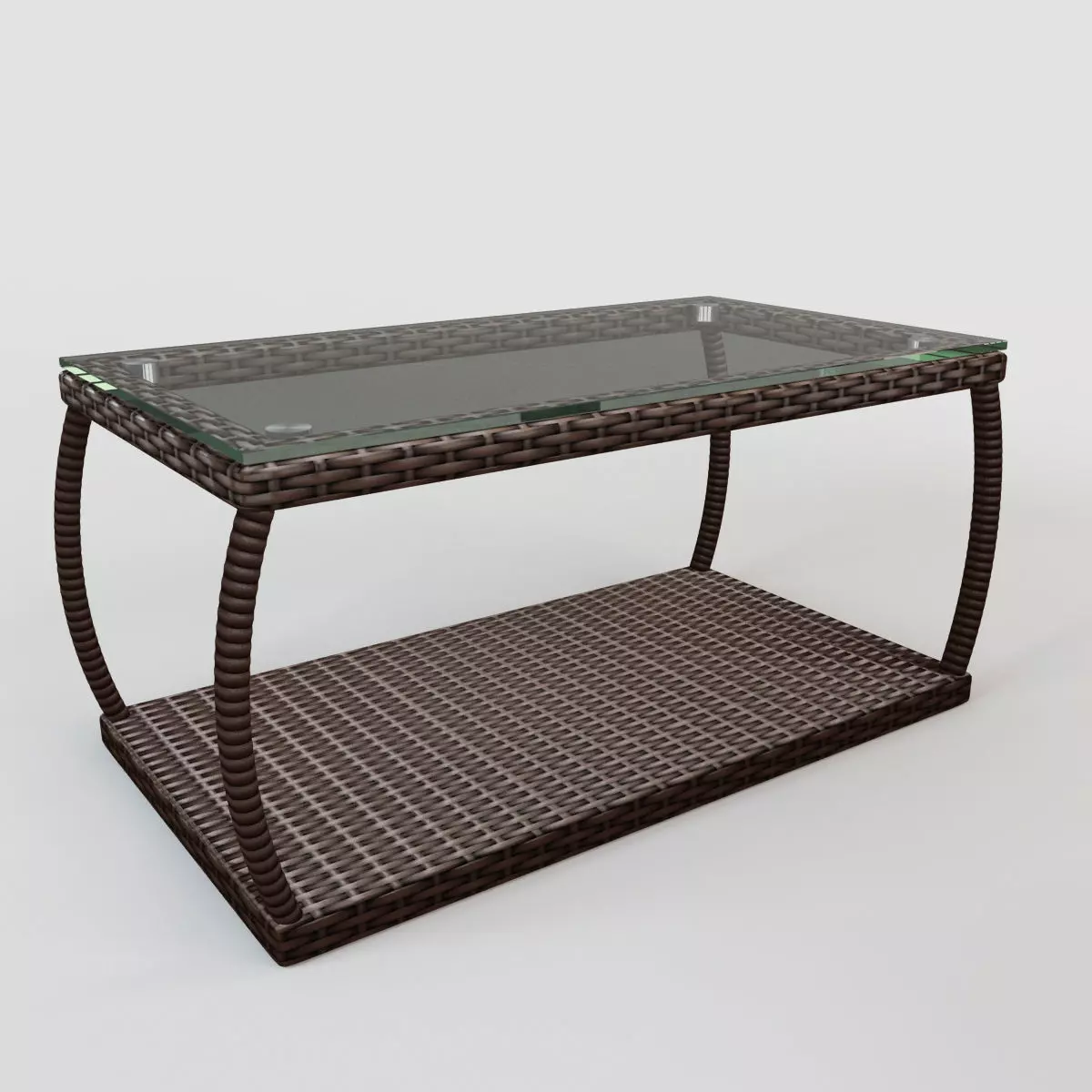 Rattan table S02 Low-poly 3D model_0