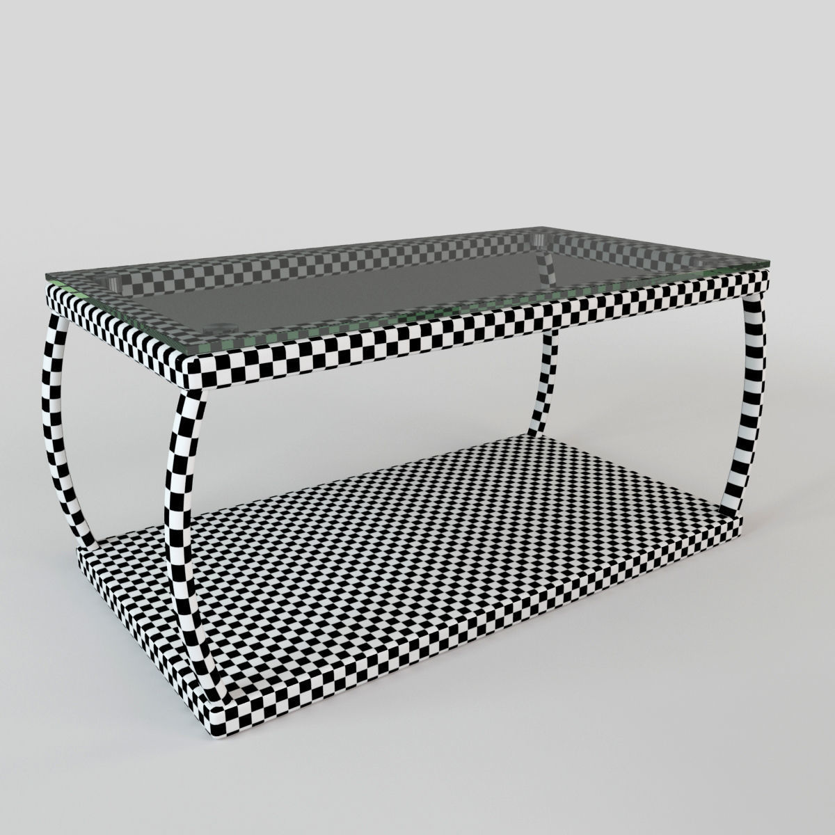 Rattan table S02 Low-poly 3D model_4