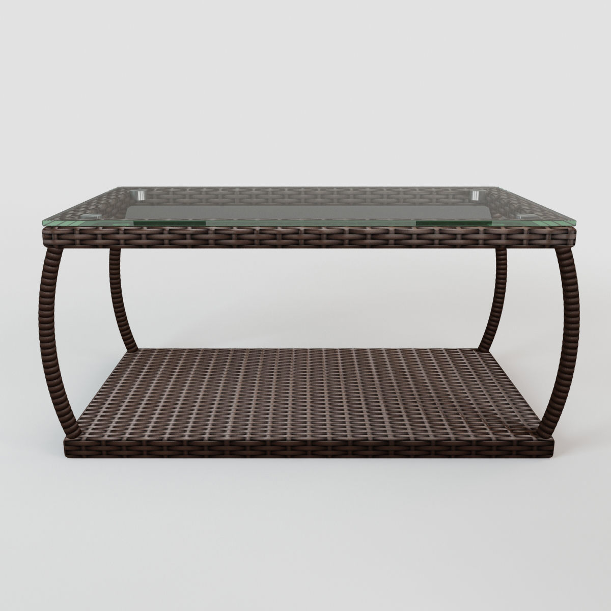 Rattan table S02 Low-poly 3D model_2