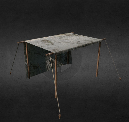 Medieval stall 4 Low-poly 3D model
