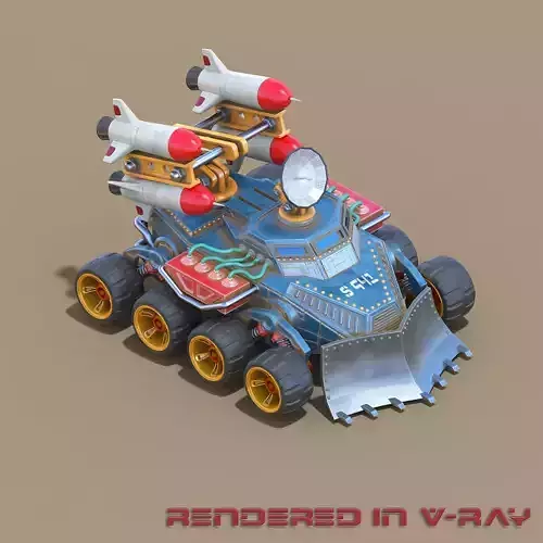 Missile system unit for RTS game 3D model