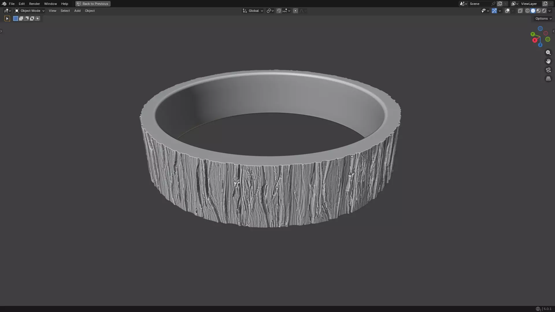 Rings with tree bark texture 3D print model