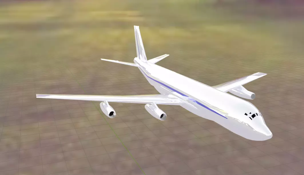 DC-8-10 Style 1950s Jetliner - Custom Quad Engine Low-poly 3D model