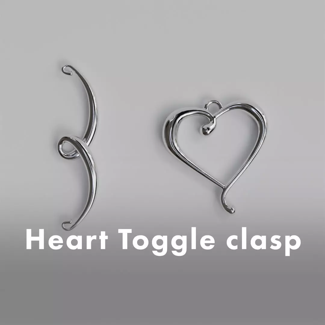 Heart Toggle Clasp Romantic Jewelry Component 3D print model