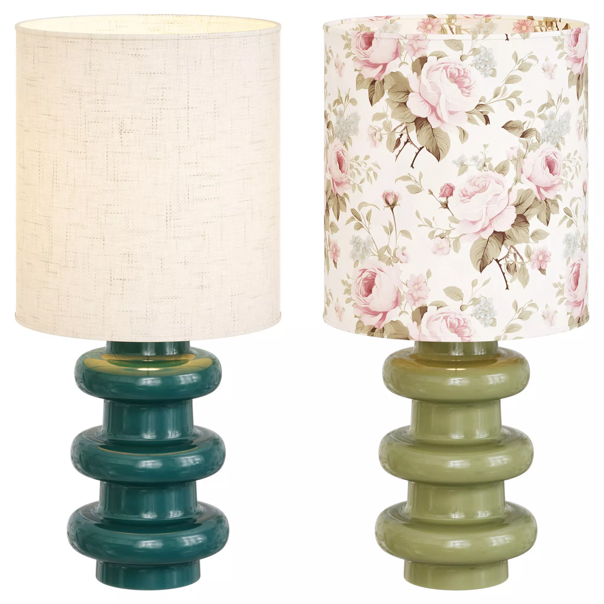 Petroleum Blue And Hemp Table Lamp Low-poly 3D model