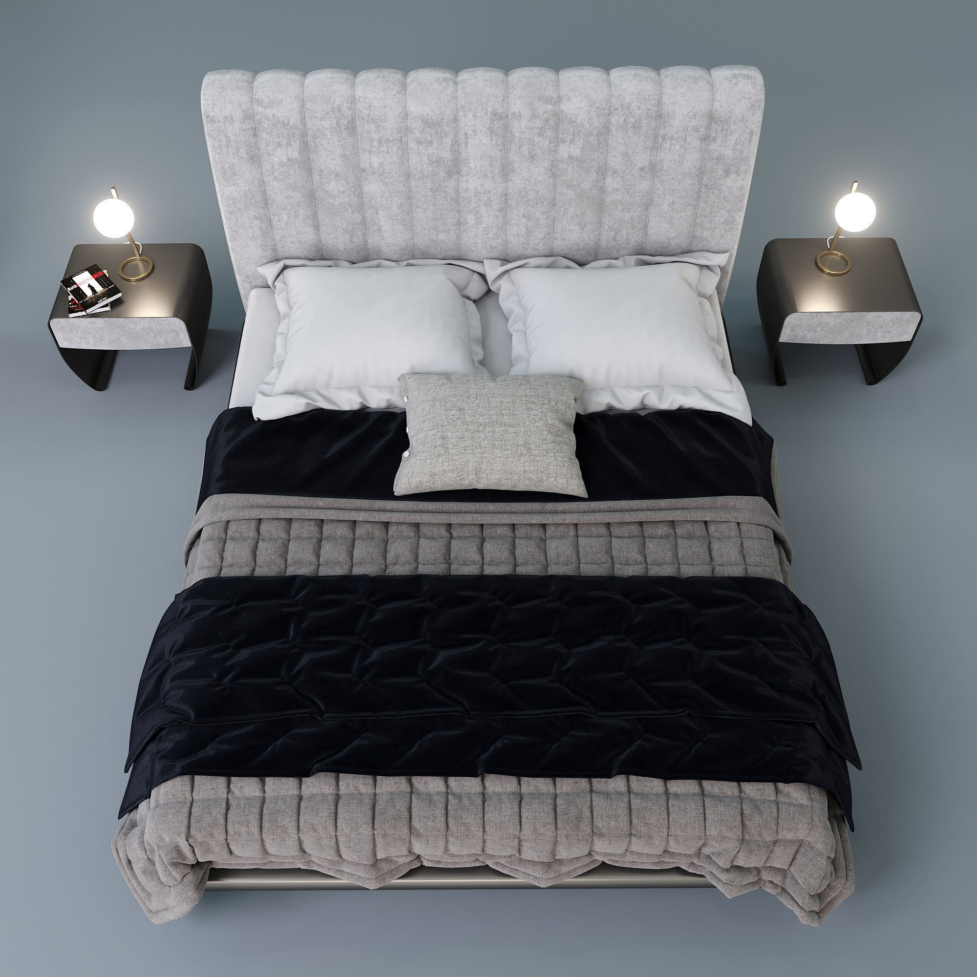 Cantori iseo bed set taolino noa sfera stone 3D model_5