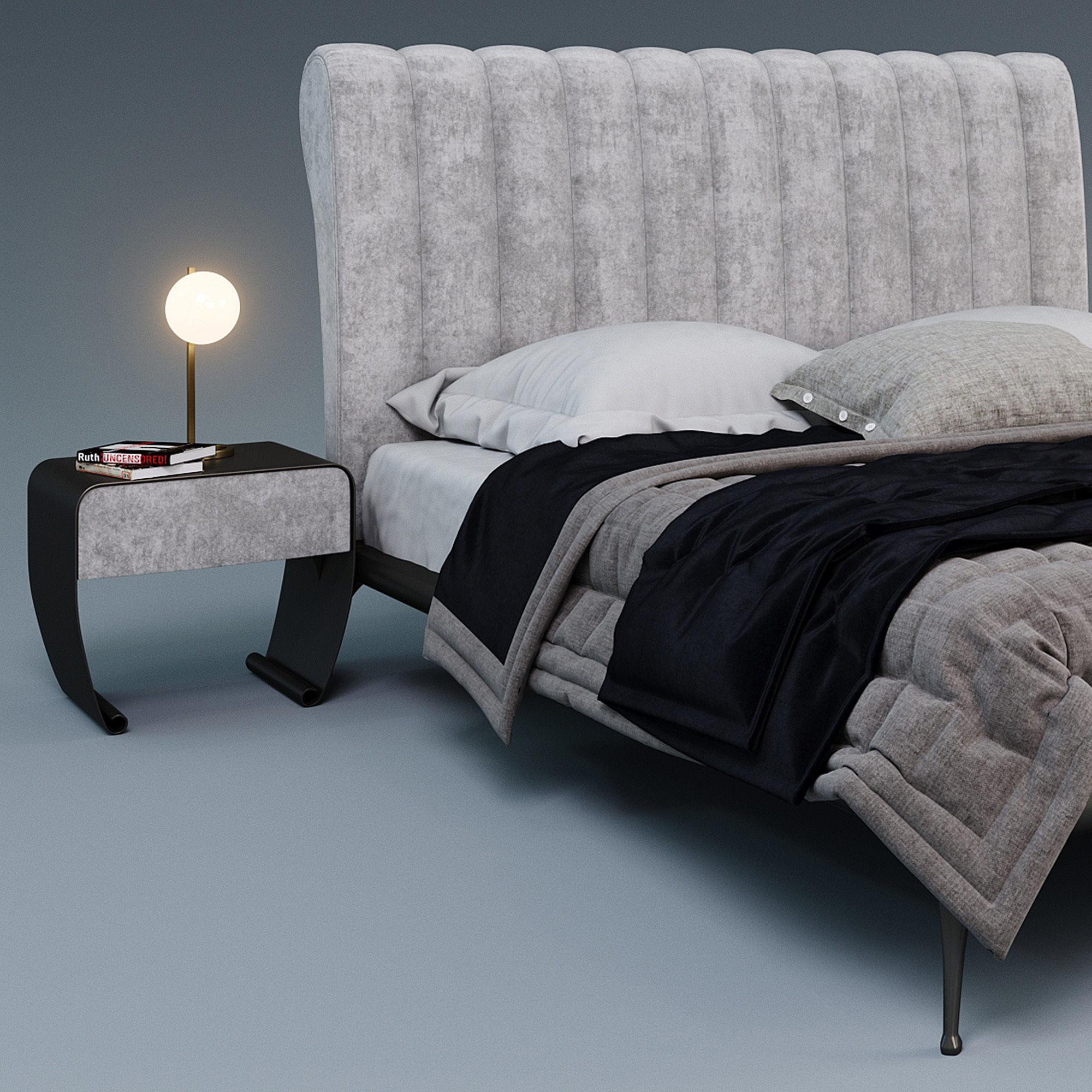 Cantori iseo bed set taolino noa sfera stone 3D model_4