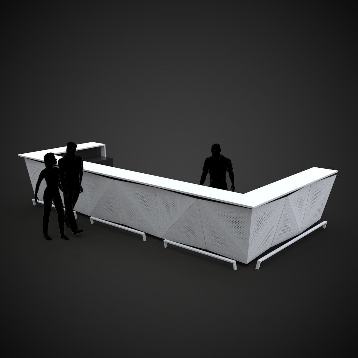 Contemporary Bar Counter 3D model_2