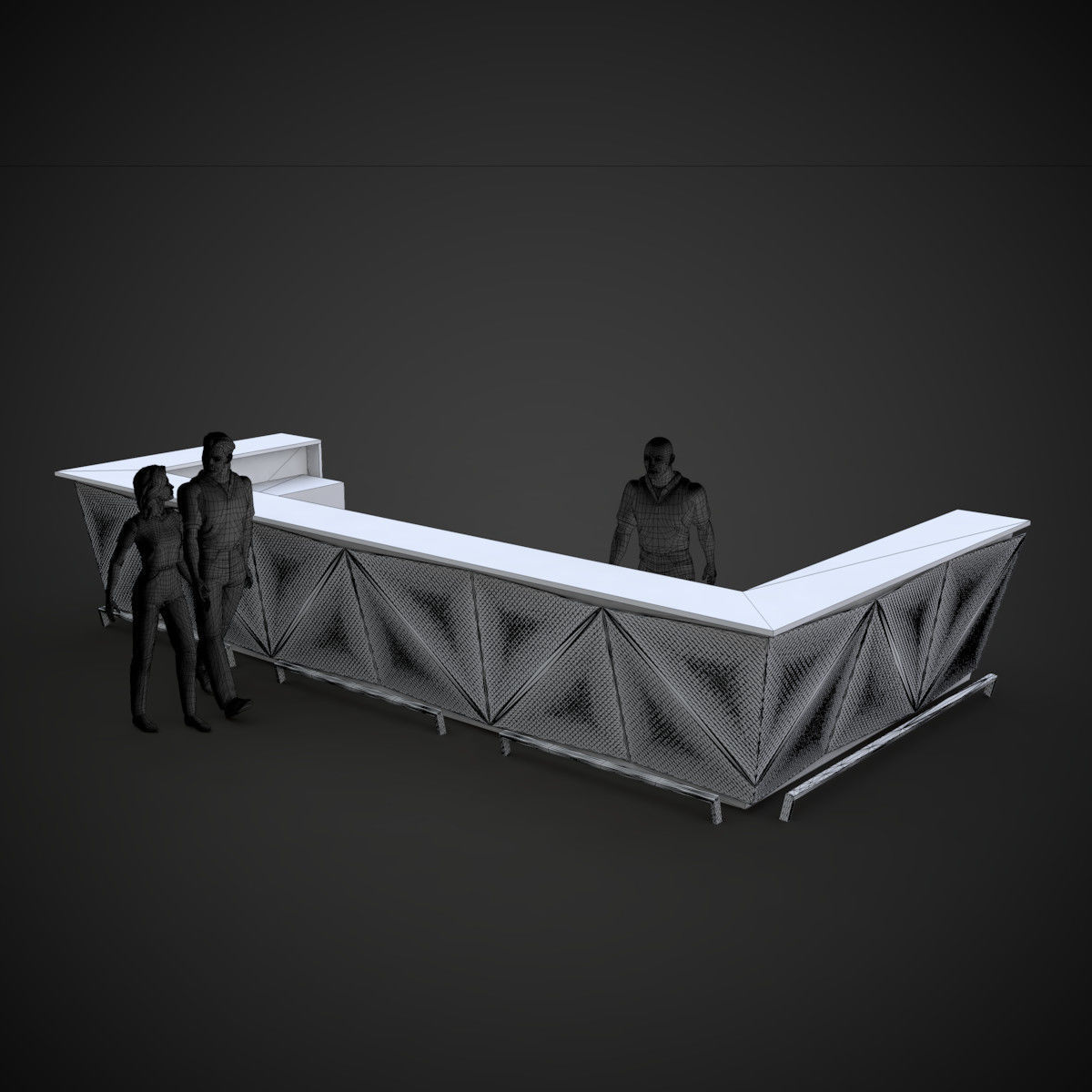 Contemporary Bar Counter 3D model_3