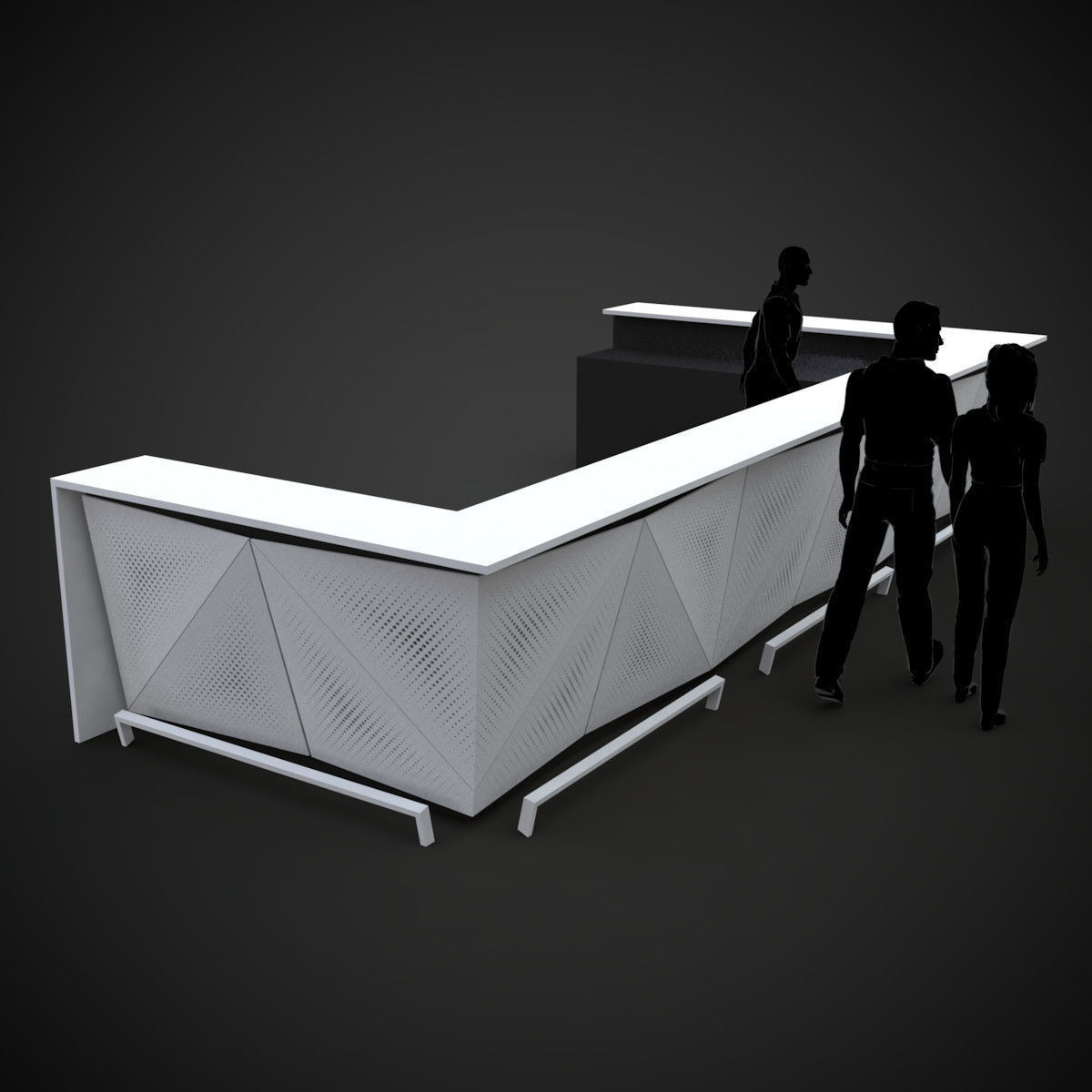 Contemporary Bar Counter 3D model_1
