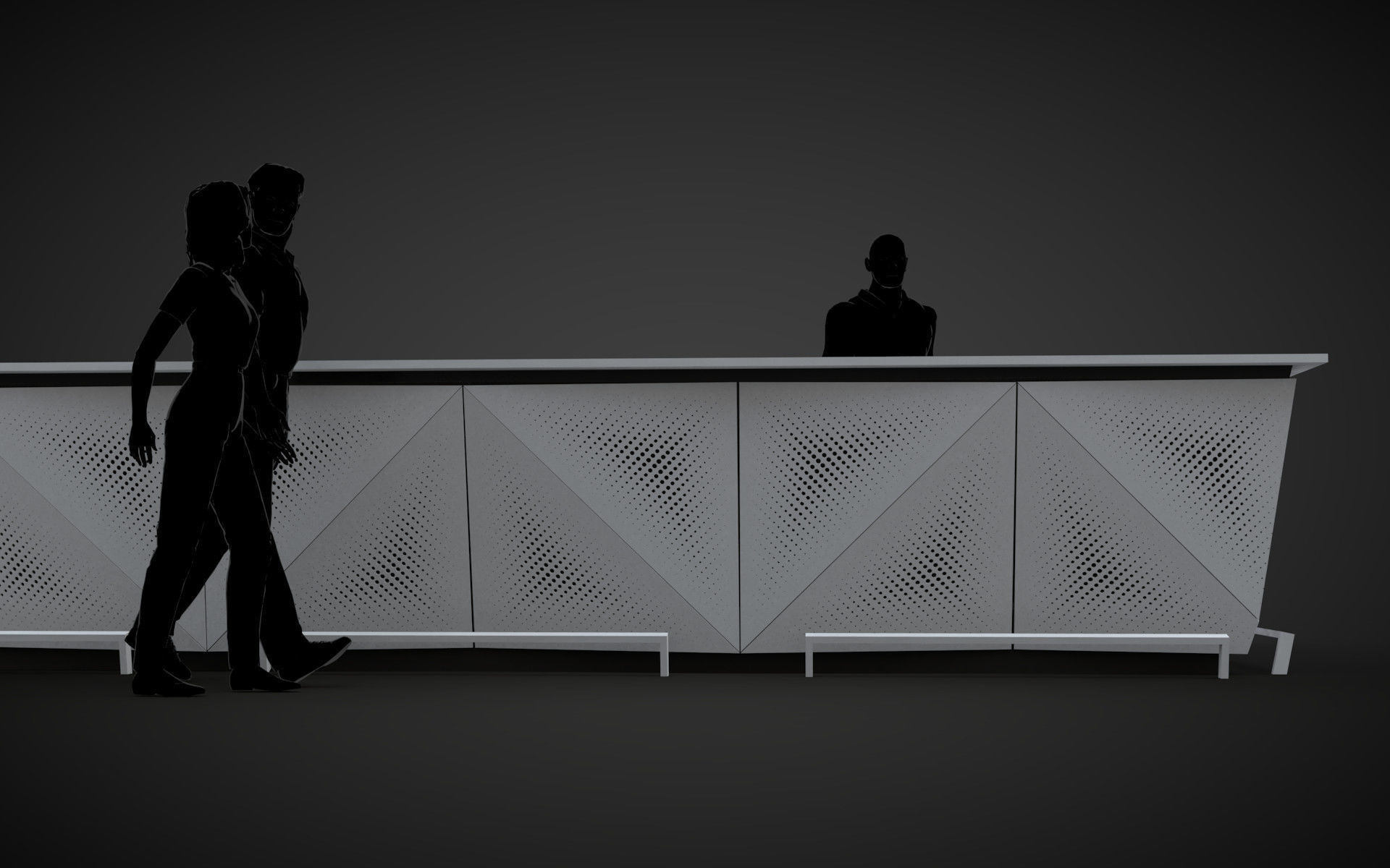 Contemporary Bar Counter 3D model_4
