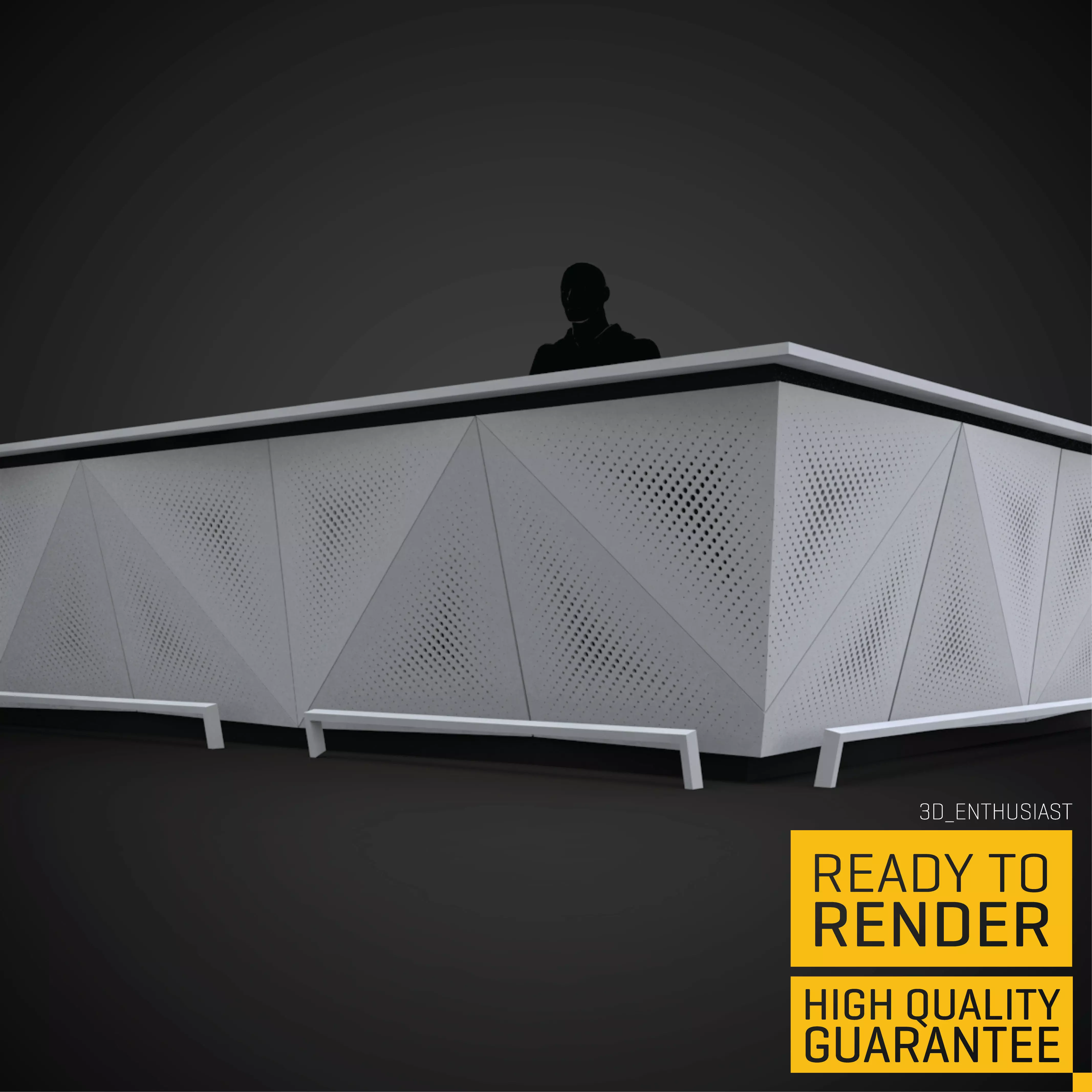 Contemporary Bar Counter 3D model_0