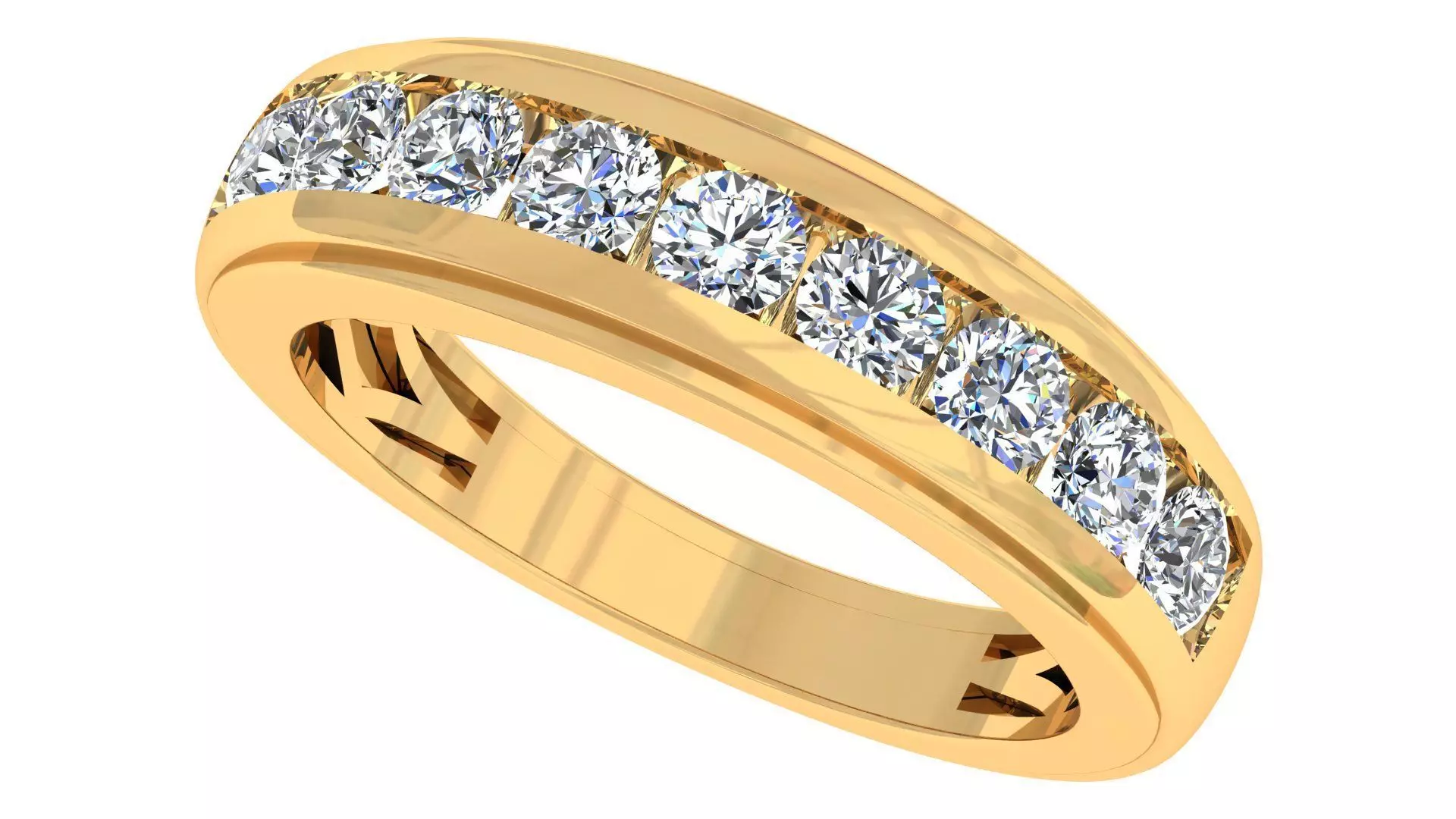 Round Diamond Channel set Band 3D print model