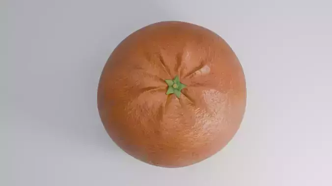 Realistic Orange Fruit Low-poly 3D model 3