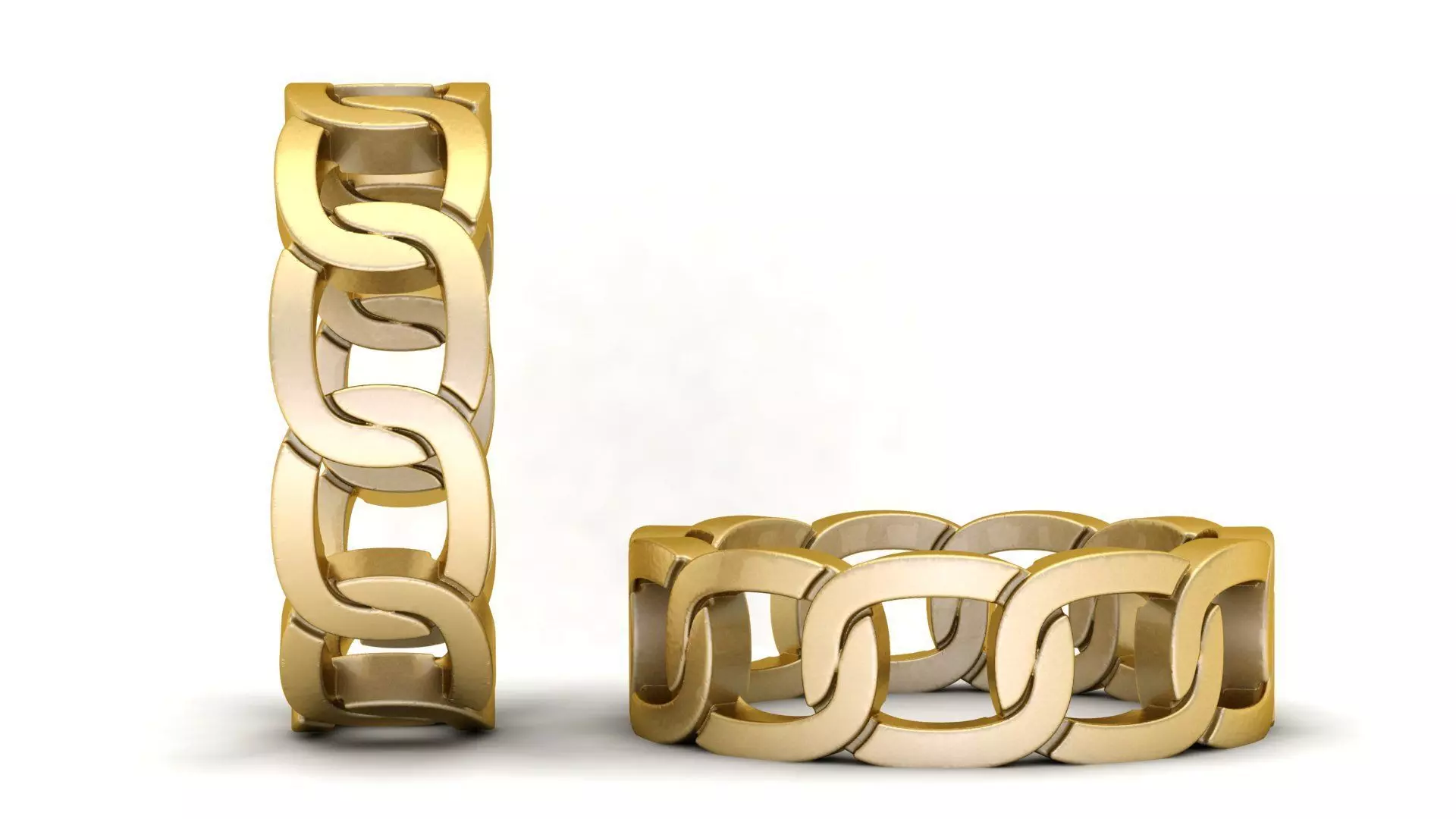 Modern Infinity Chain Gold Ring 3D print model