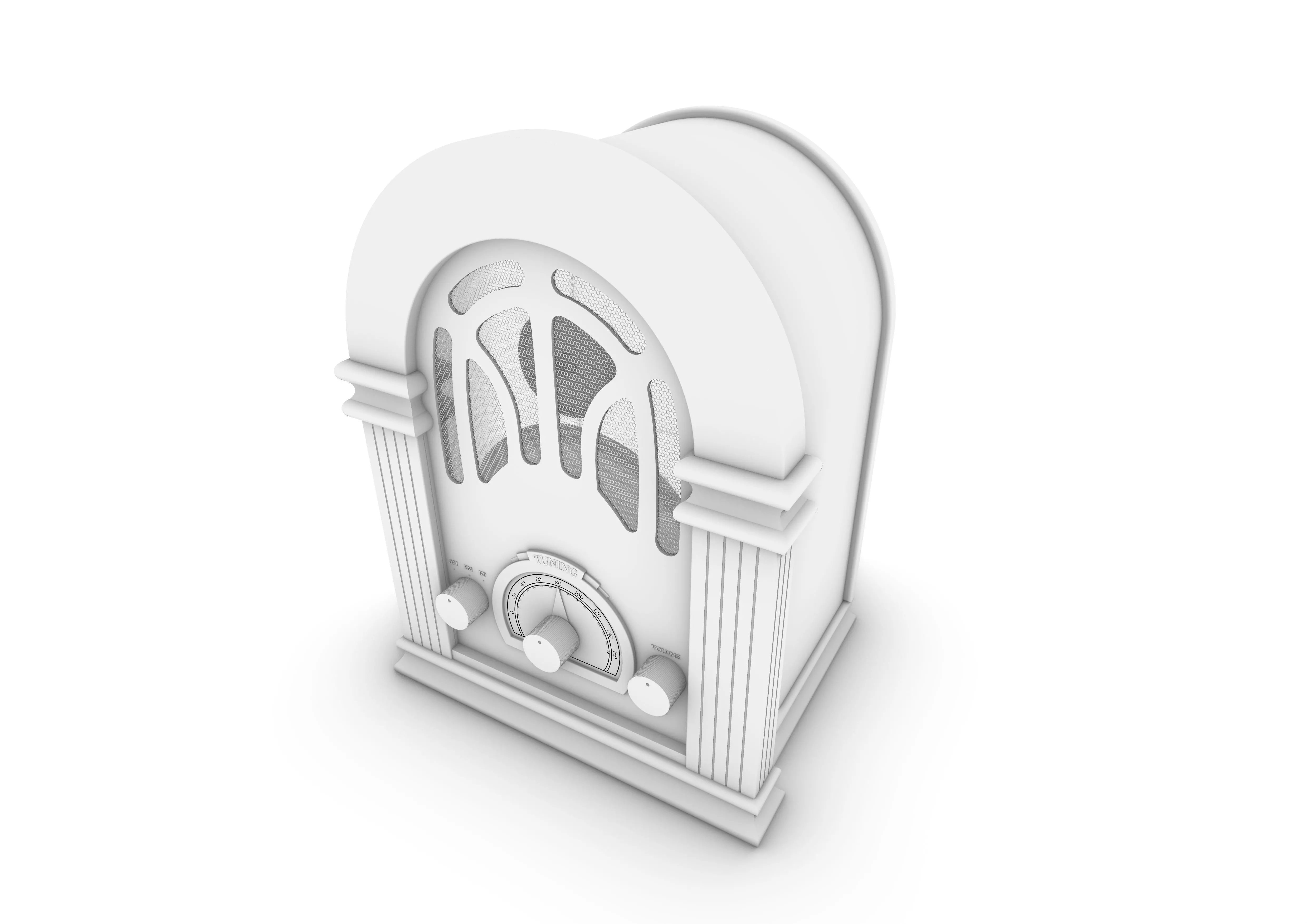 1930s Vintage Cathedral Radio - Antique 3D Model Free 3D model