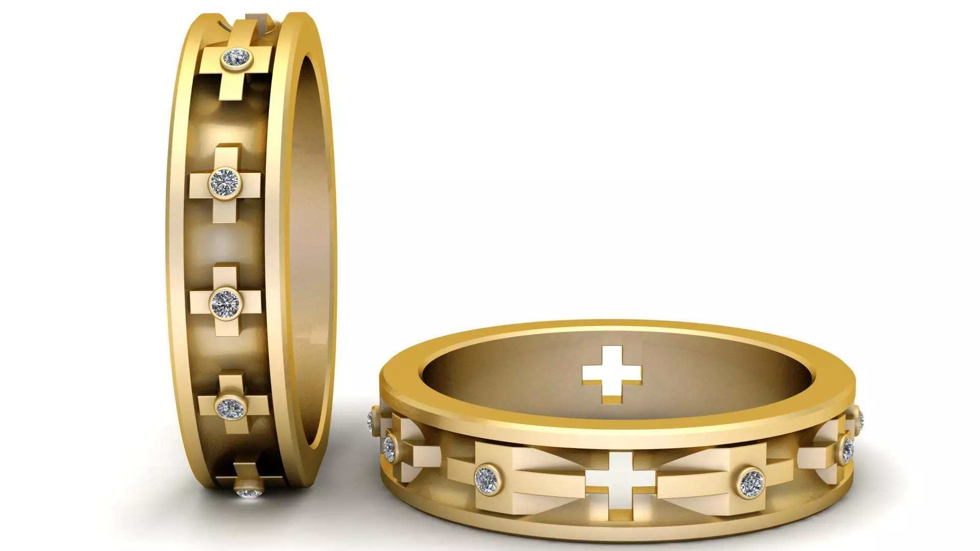 Diamond Cross Eternity Band 3D print model