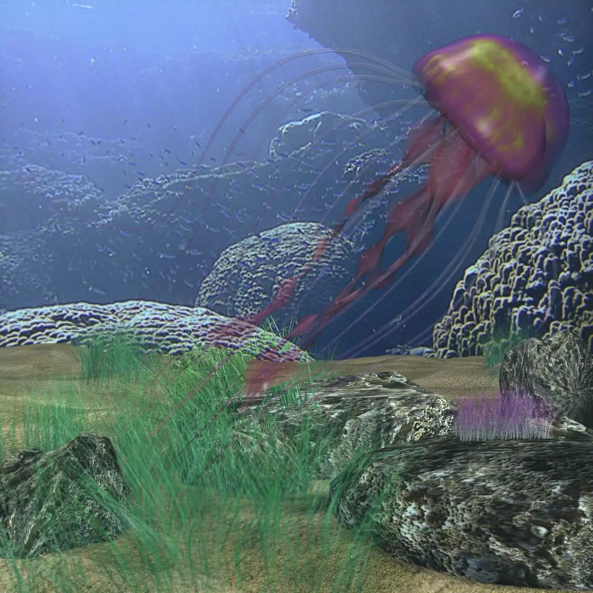 Jellyfish Rigged Low-poly 3D model_0
