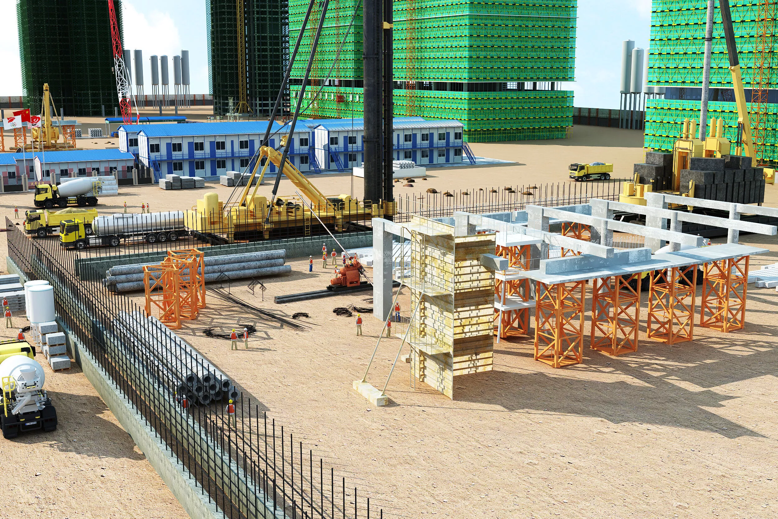 Urban Construction Site 3D Model 3D model