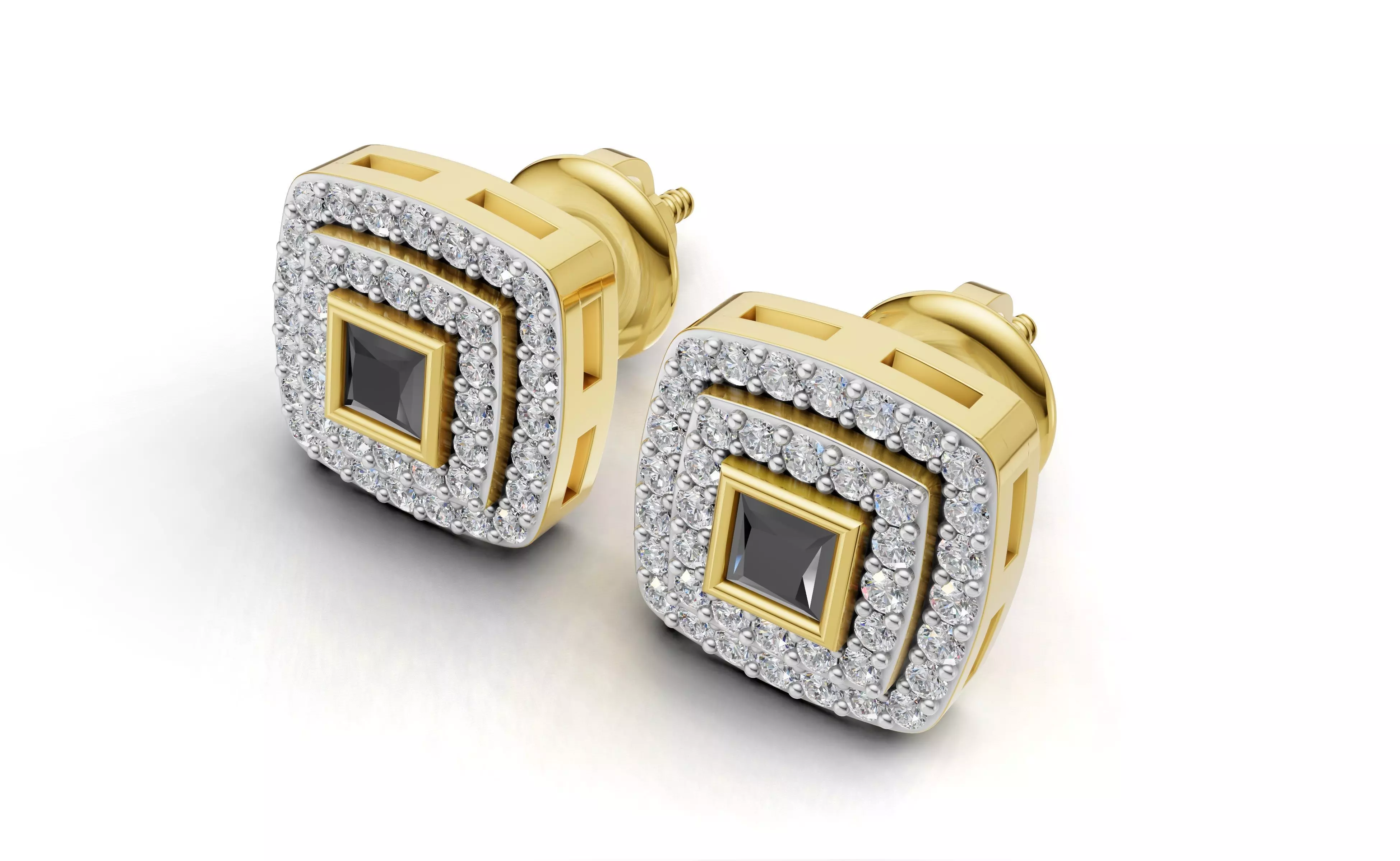 AV 758 Diamond Ladies Micro Pave Stud Earrings 3D print model