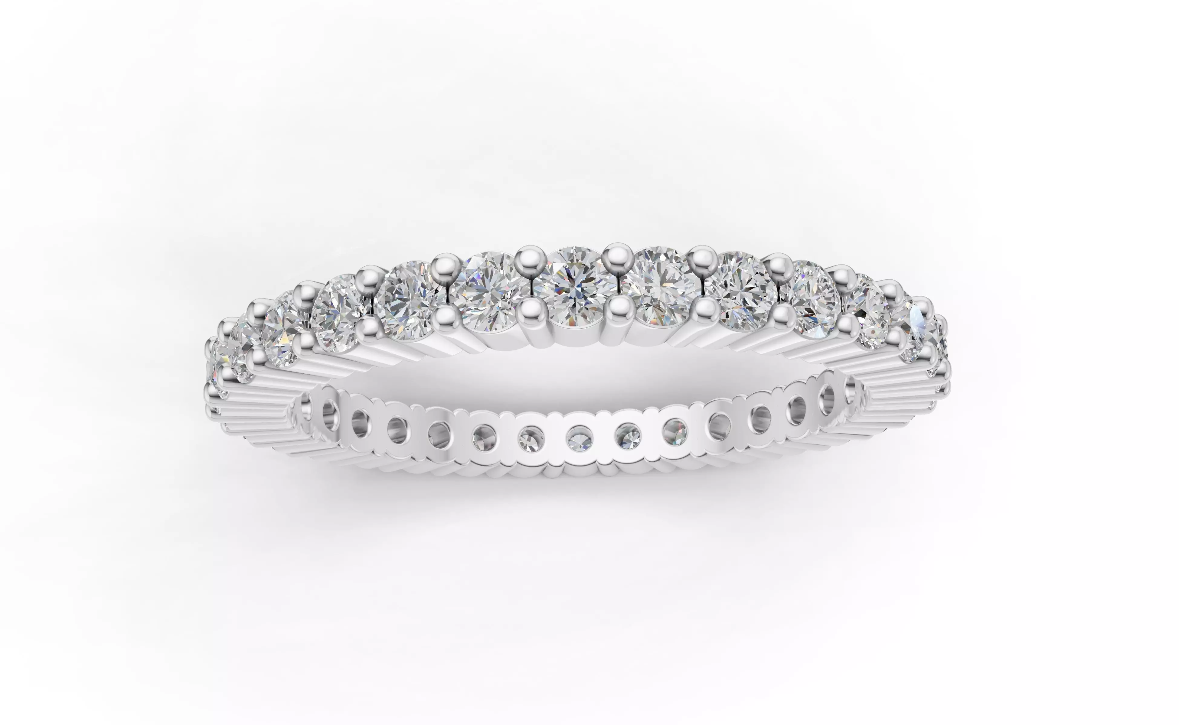 AV 761 Diamond Ladies Eternity Stackable Ring Band 3D print model