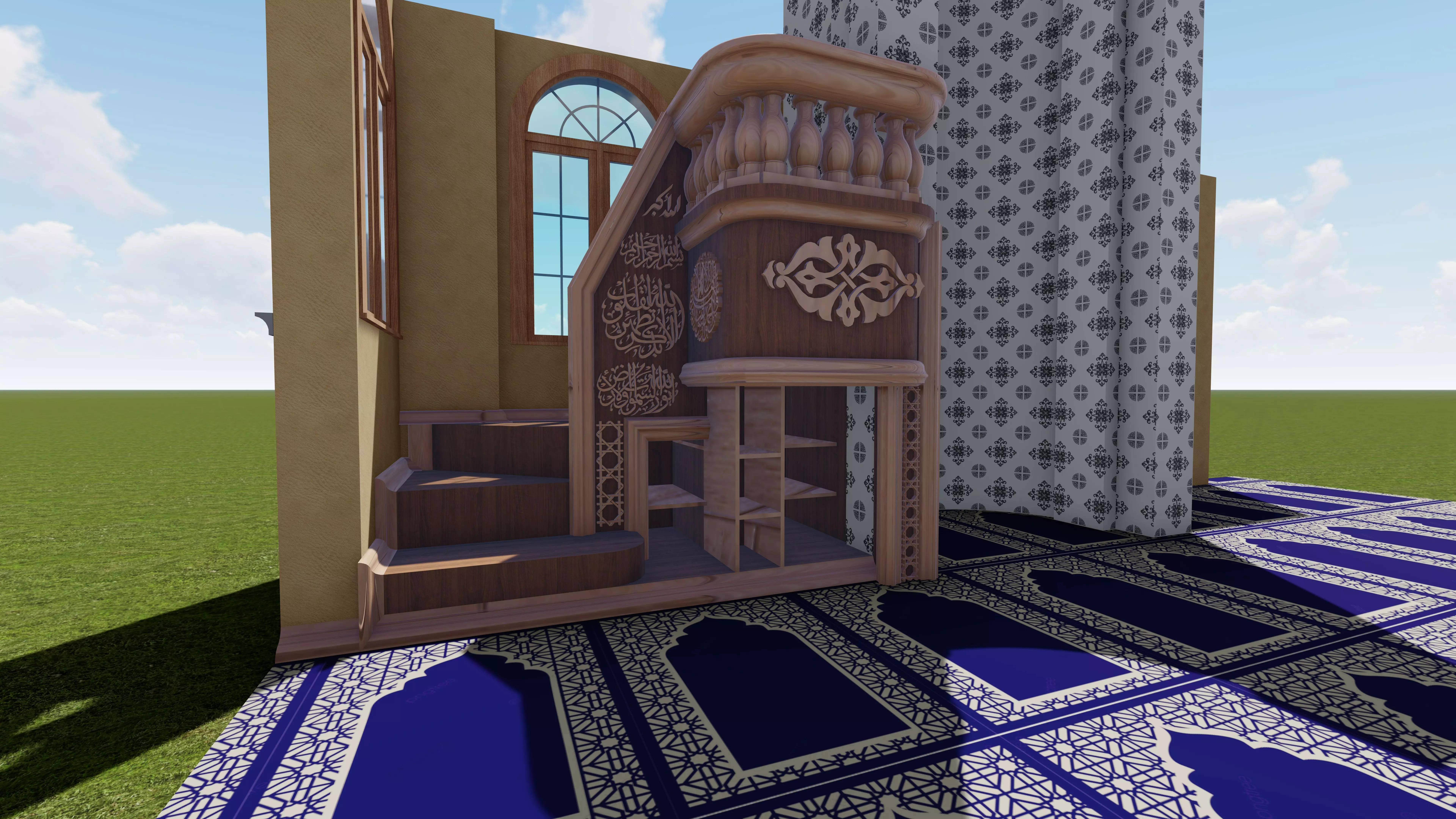 Modern Classic Islamic Minbar HQ 3D model