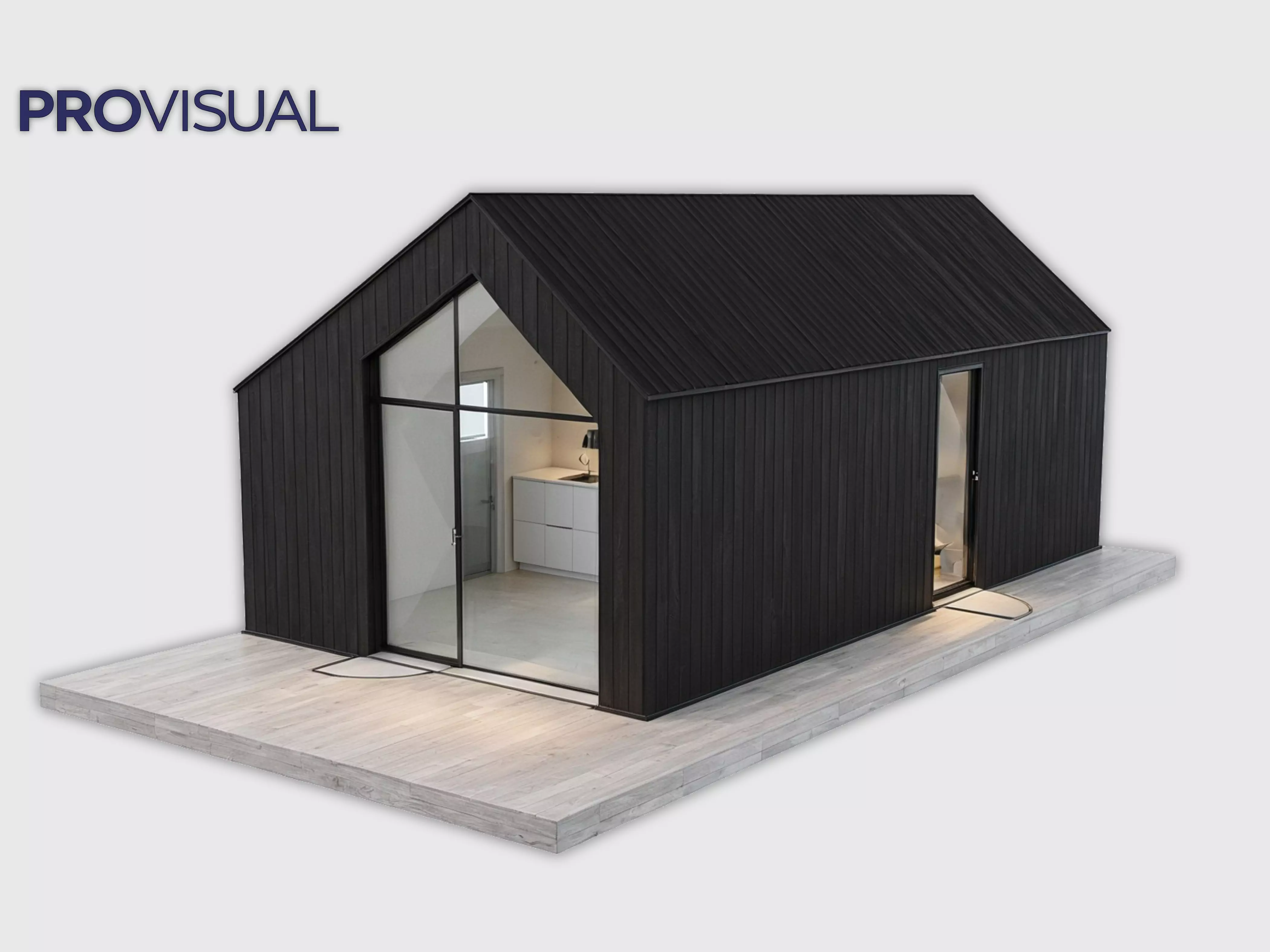 Modern A-Frame Cabin 3D Model Tiny House Minimalist Retreat 3D model