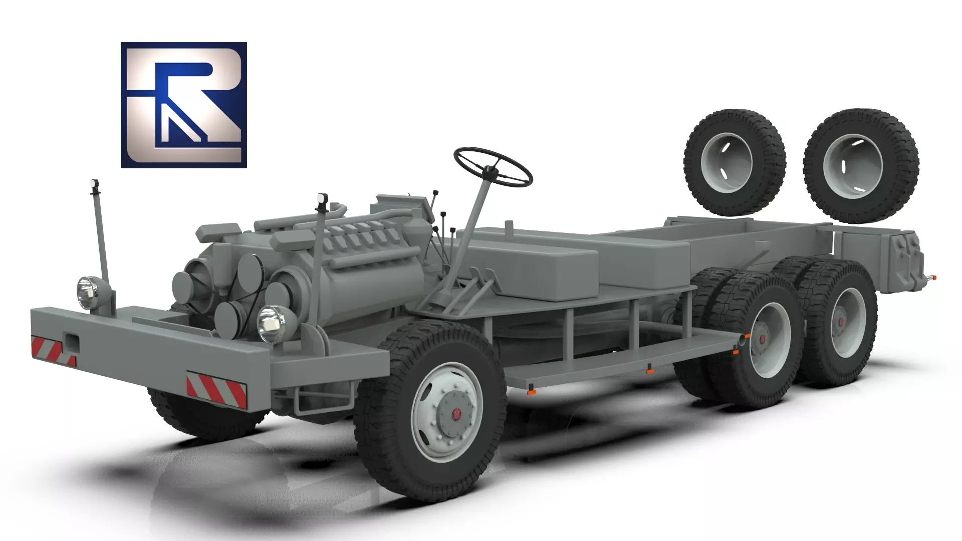 Tatra 141 Chassis Rims and Wheels 3D Printable Model 3D print model