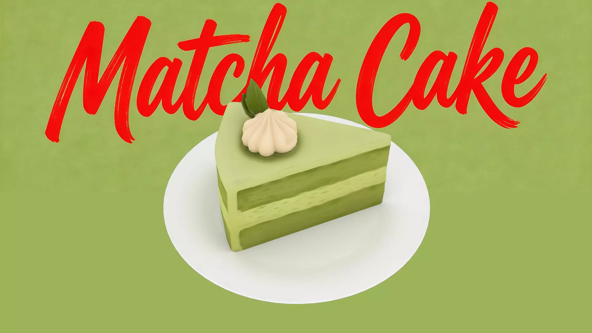 slice of matcha cake Low-poly 3D model