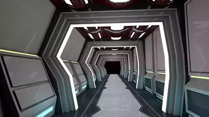 Sci Fi Corridor 3D model free free 3D model | CGTrader