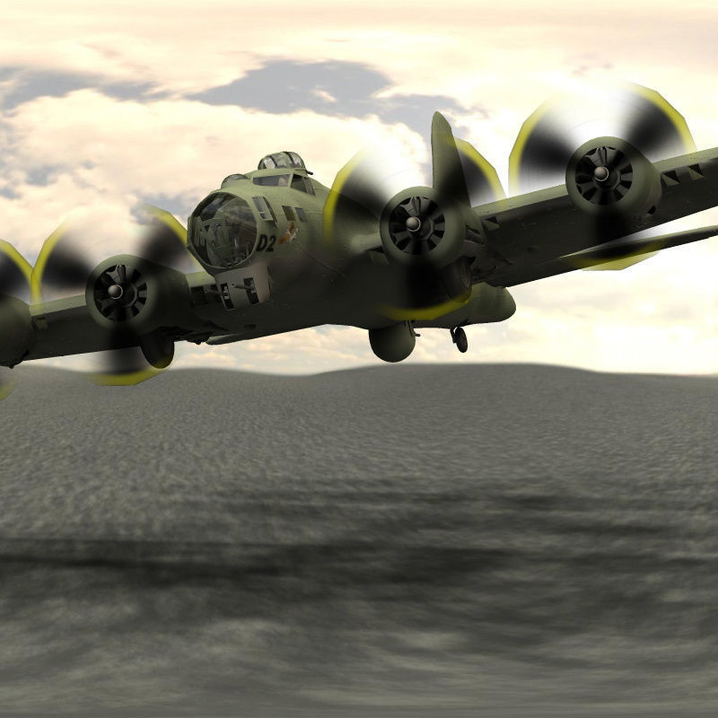 B 17G Flying Fortress for Unity 3D model_4