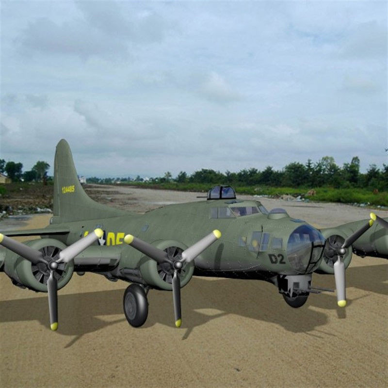 B 17G Flying Fortress for Unity 3D model_2