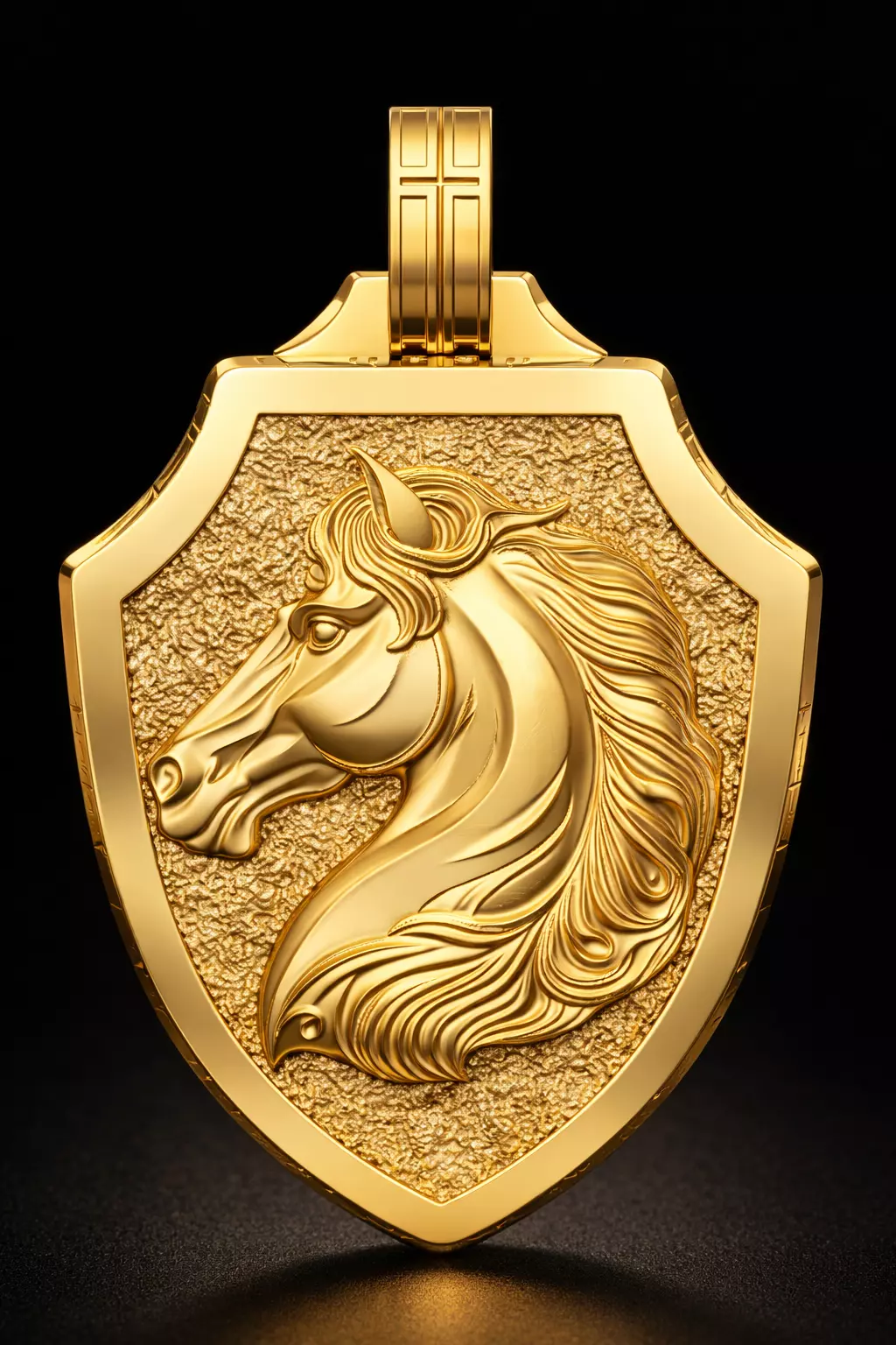 Horse Shield Pendant 3D Model Customizable STL 3D print model