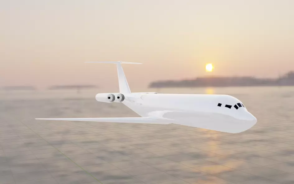VC10 series 1400 Style Quad Jetliner - Custom Concept Plane Low-poly 3D model
