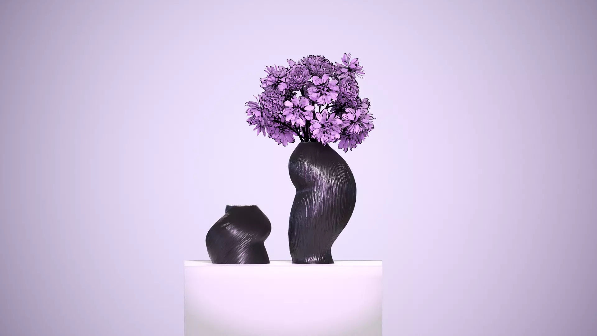 Ribbed Sculpture Vases 3D print model