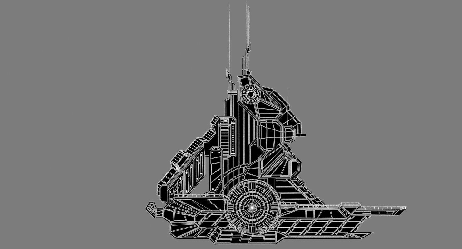 Halo Sci-Fi Building 3D model_1