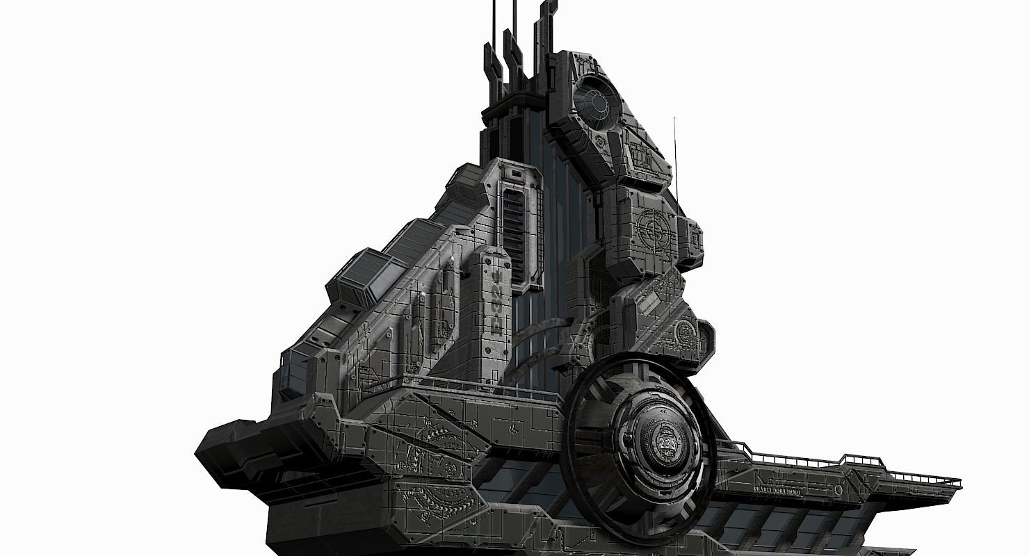 Halo Sci-Fi Building 3D model_5