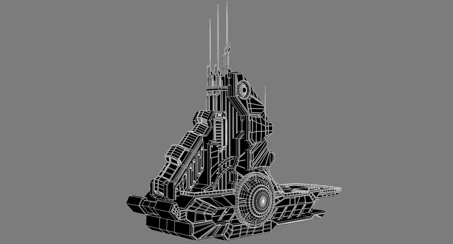 Halo Sci-Fi Building 3D model_3