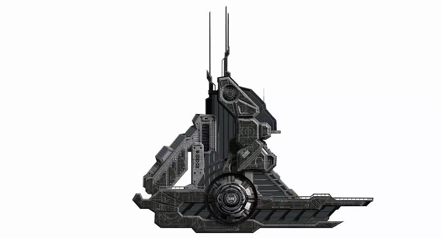 Halo Sci-Fi Building 3D model_0