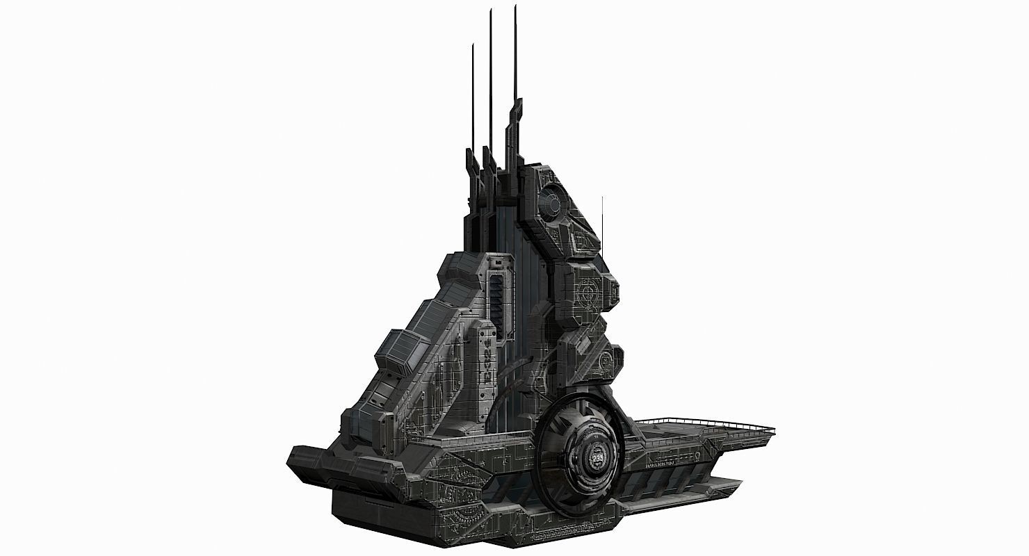 Halo Sci-Fi Building 3D model_2