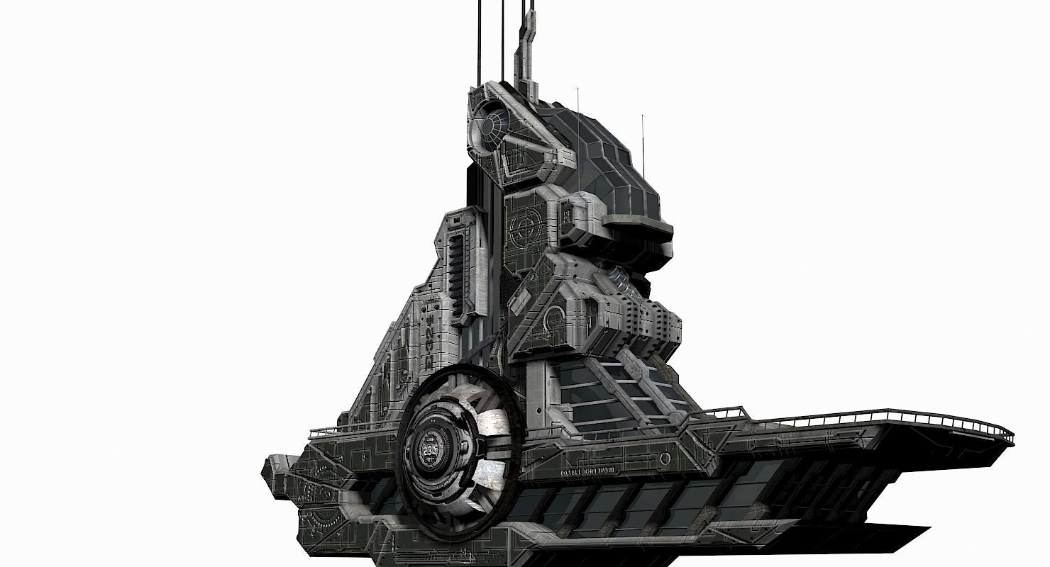 Halo Sci-Fi Building 3D model_4