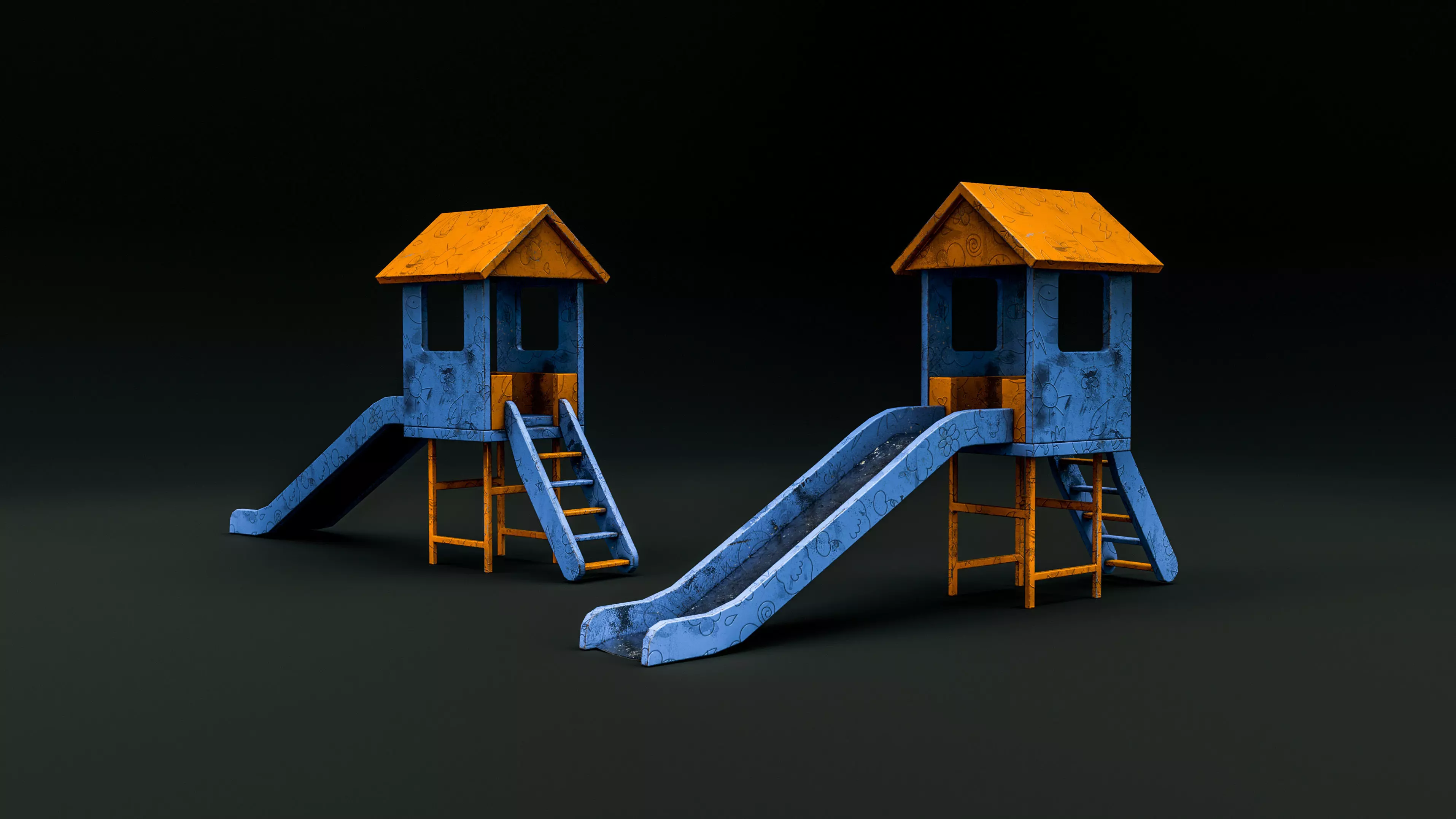 Children Playground Slide Low-poly 3D model